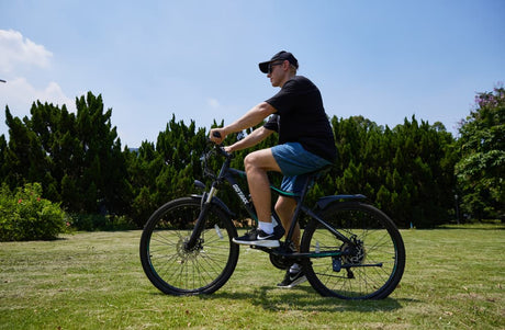 a man ride GOTRAX EBike