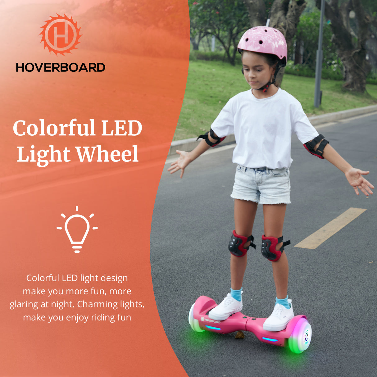 Trinity Kids Self Balancing Hoverboard with Speakers and Full Illuminated Wheels  6.3"-Max 8KM Range & 10KPH Max Speed