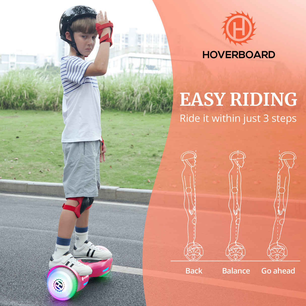 Trinity Kids Self Balancing Hoverboard with Speakers and Full Illuminated Wheels  6.3"-Max 8KM Range & 10KPH Max Speed