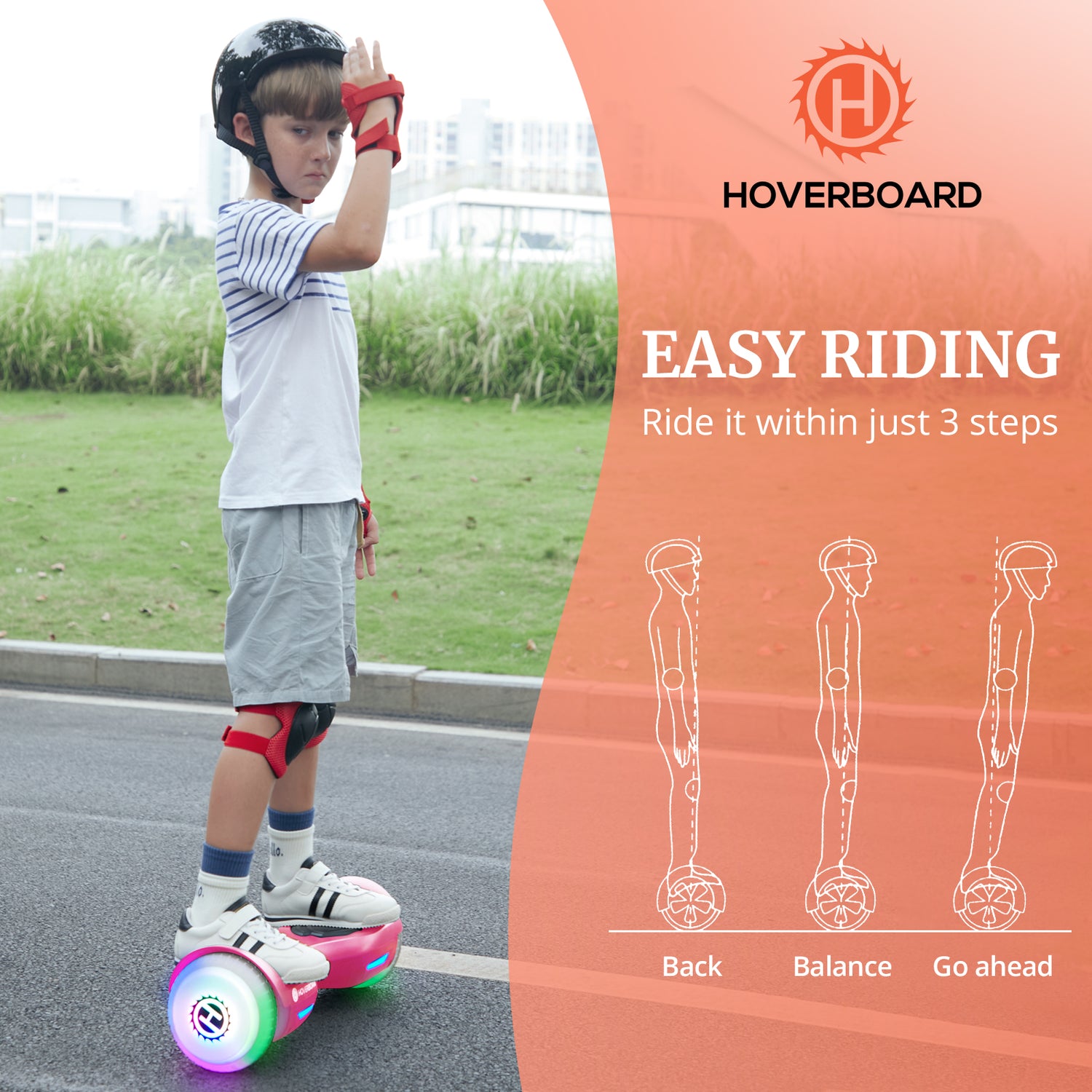 Trinity Kids Self Balancing Hoverboard with Speakers and Full Illuminated Wheels  6.3"-Max 8KM Range & 10KPH Max Speed