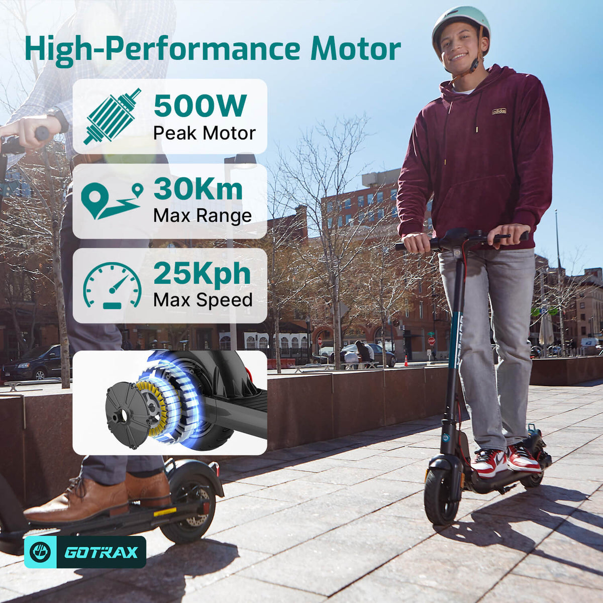 Apex Series Lightweight Folding Electric Scooter 8.5" 25KPH | 30KM Range(🎃halloween sale)