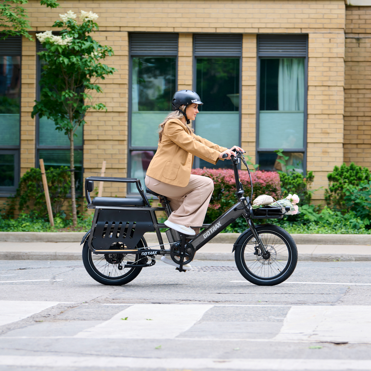 Porter Electric Cargo Bike with Free Accessories(Rear&Front Rack, Child Seat)
