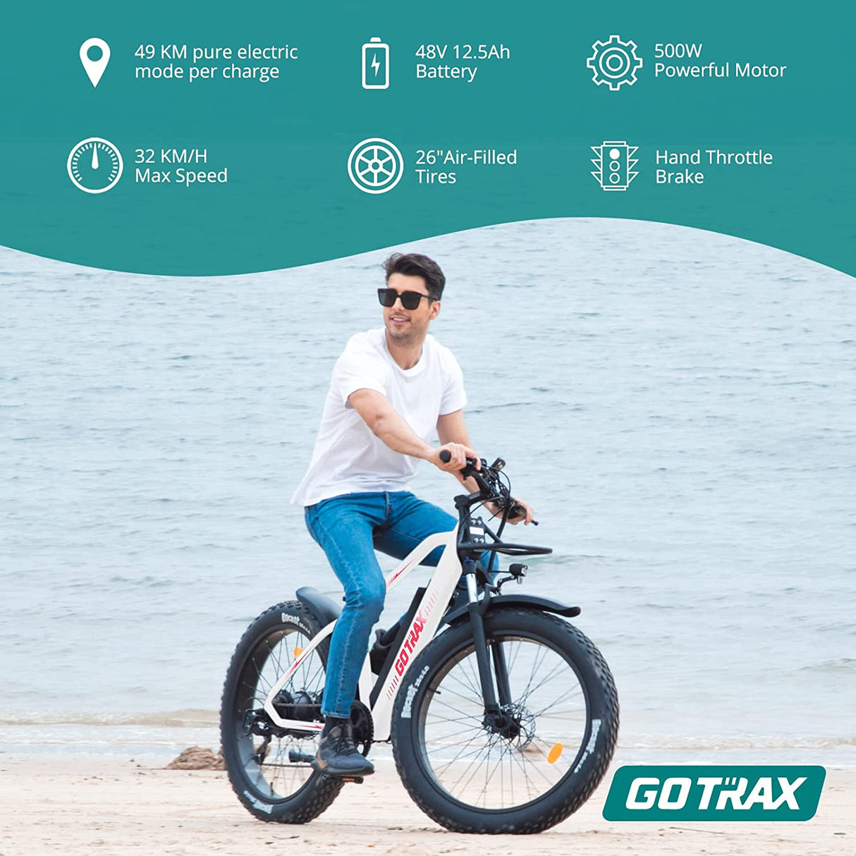 Vélo électrique tout-terrain EBE5 26" 32 km/h | Autonomie de 65 km
