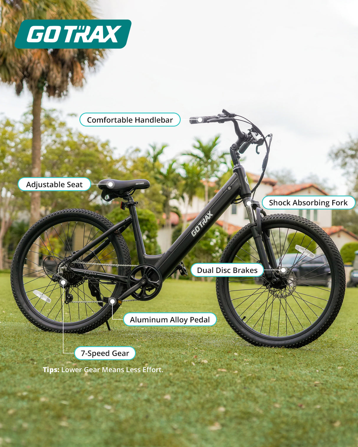 Vélo électrique Dolphin Commuter 26" 32 km/h | Autonomie de 48 km