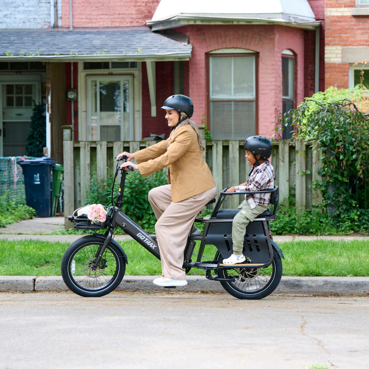 Porter Electric Cargo Bike with Free Accessories(Rear&Front Rack, Child Seat)