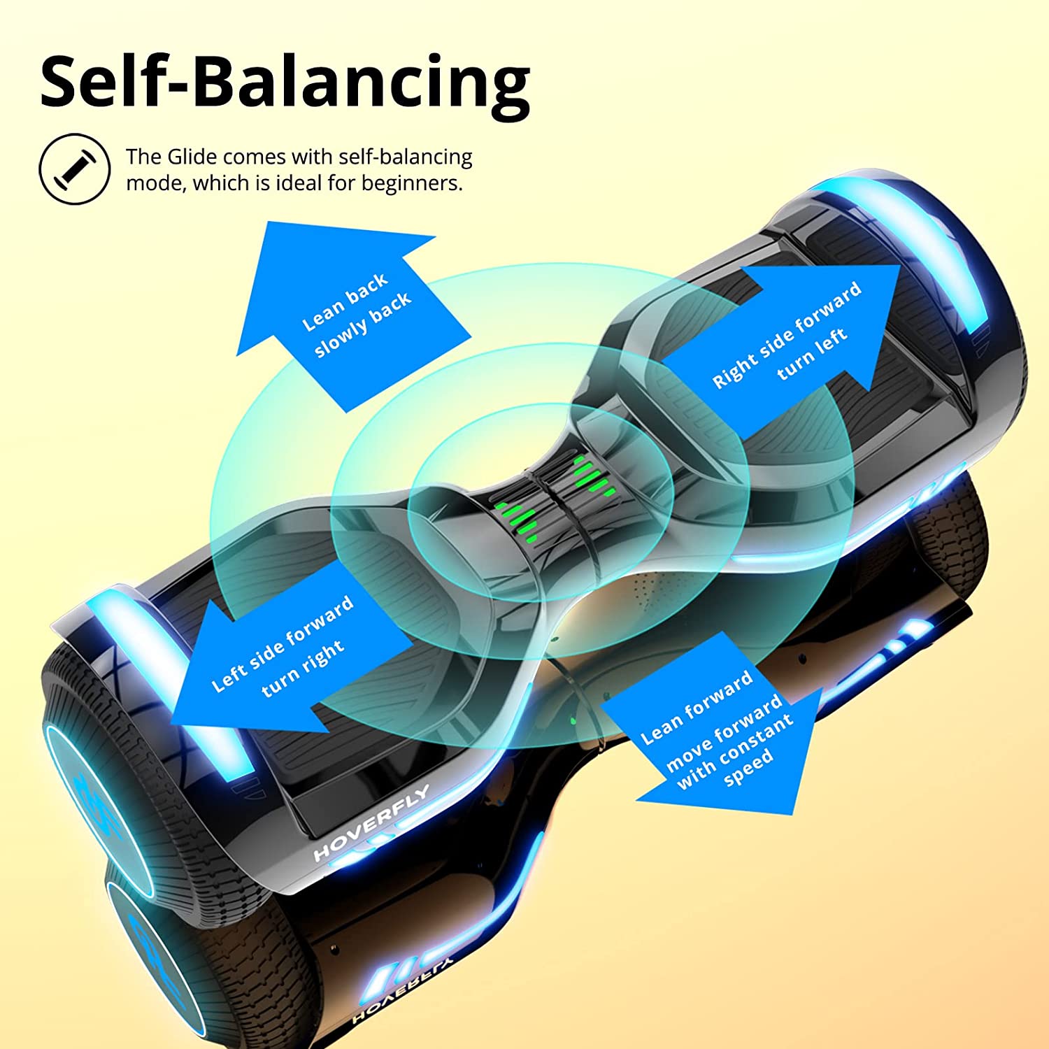 HOVERFLY Glide Hoverboard with Music Speaker