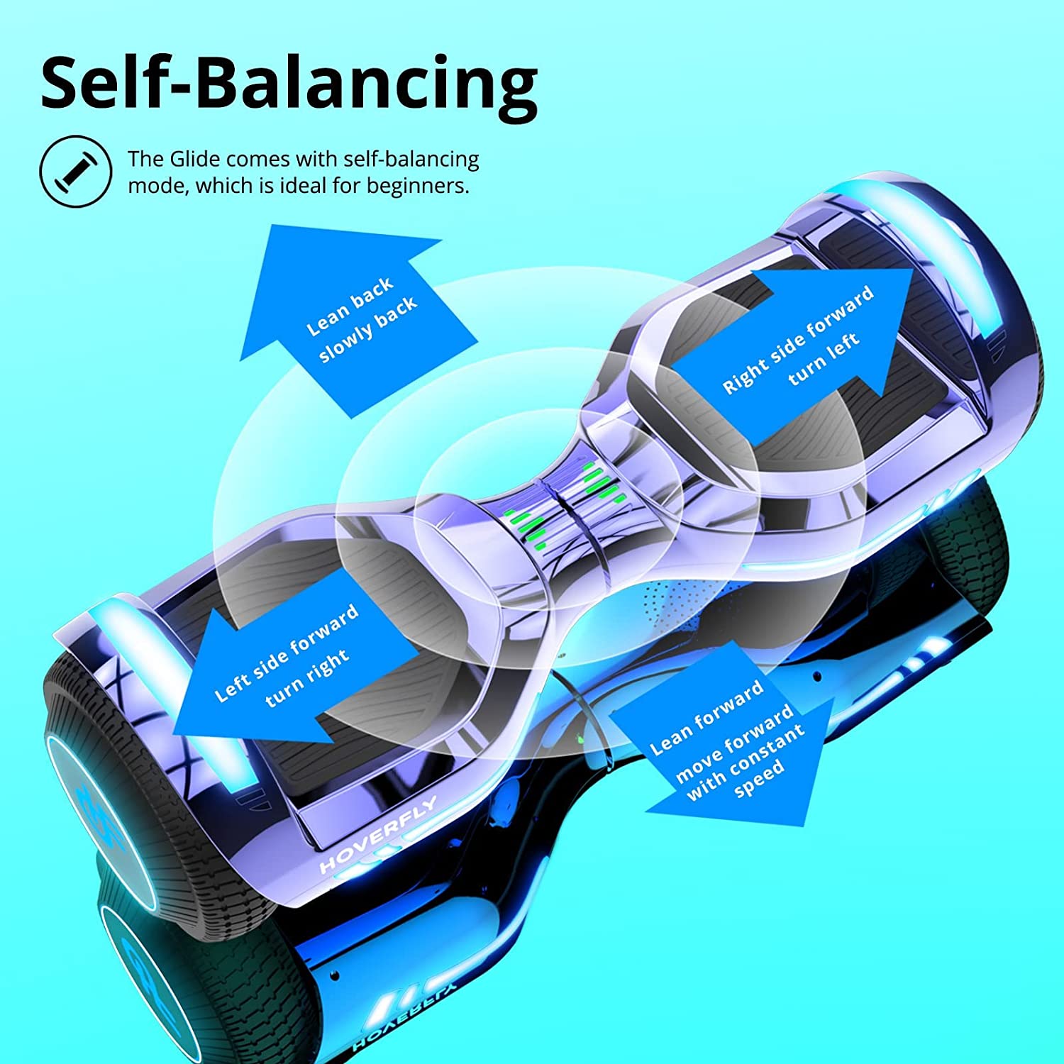 HOVERFLY Glide Hoverboard with Music Speaker