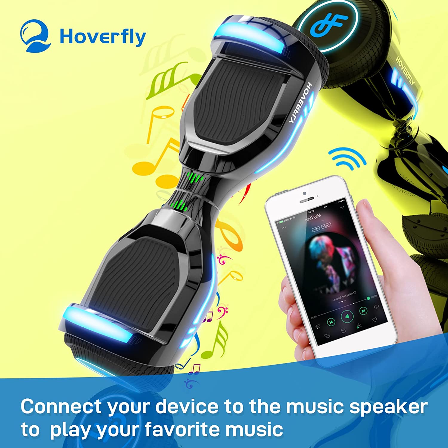 HOVERFLY Glide Hoverboard with Music Speaker