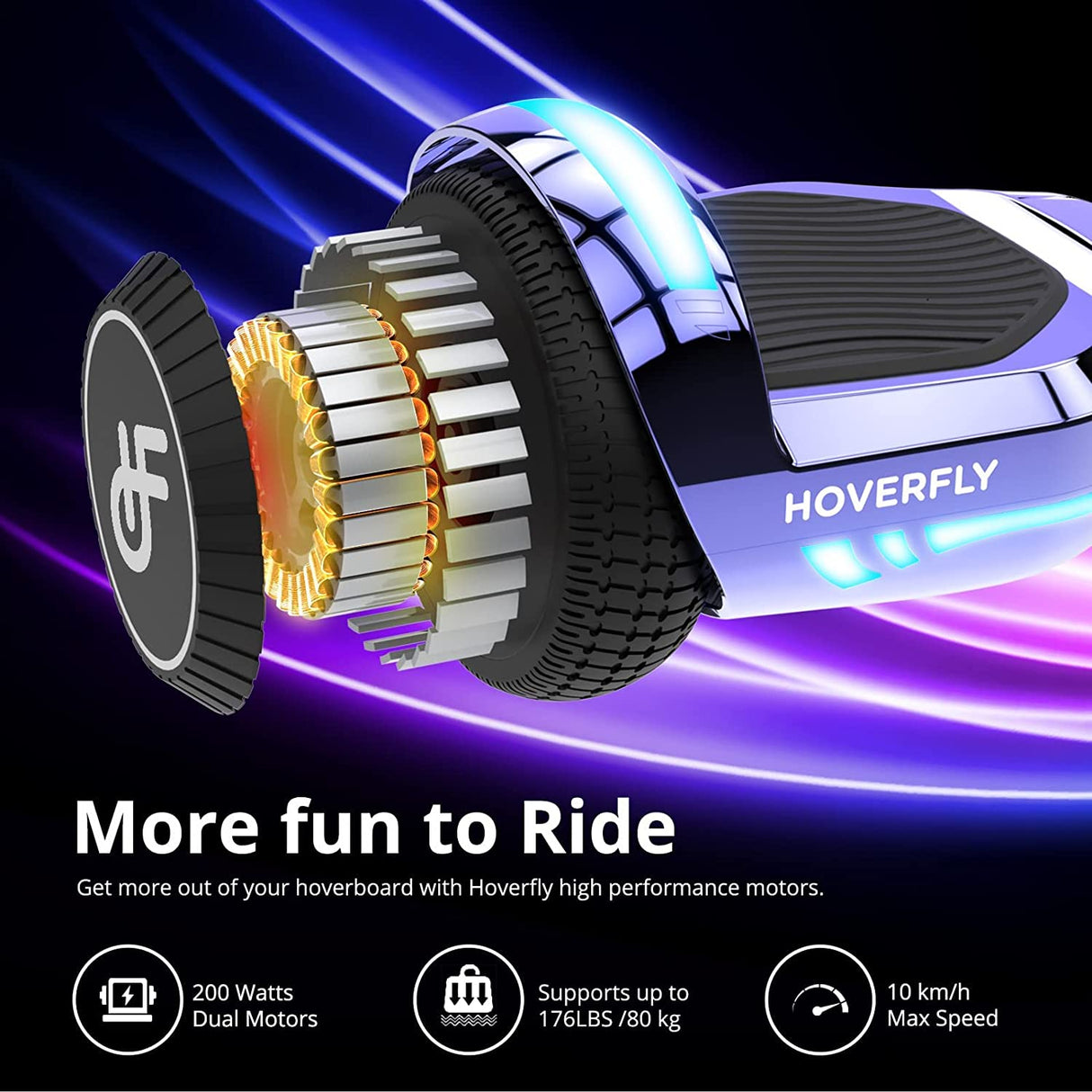 HOVERFLY Glide Hoverboard with Music Speaker