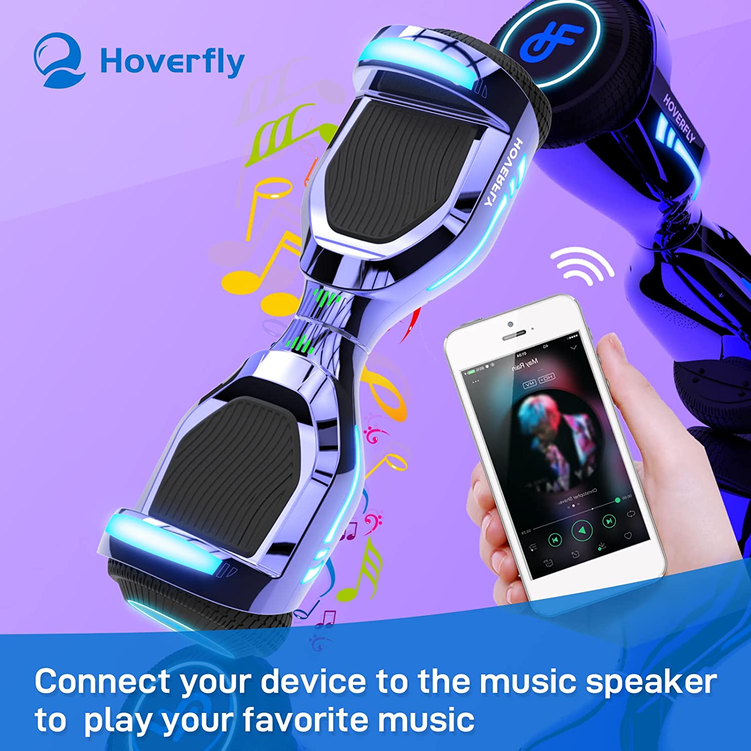 HOVERFLY Glide Hoverboard with Music Speaker