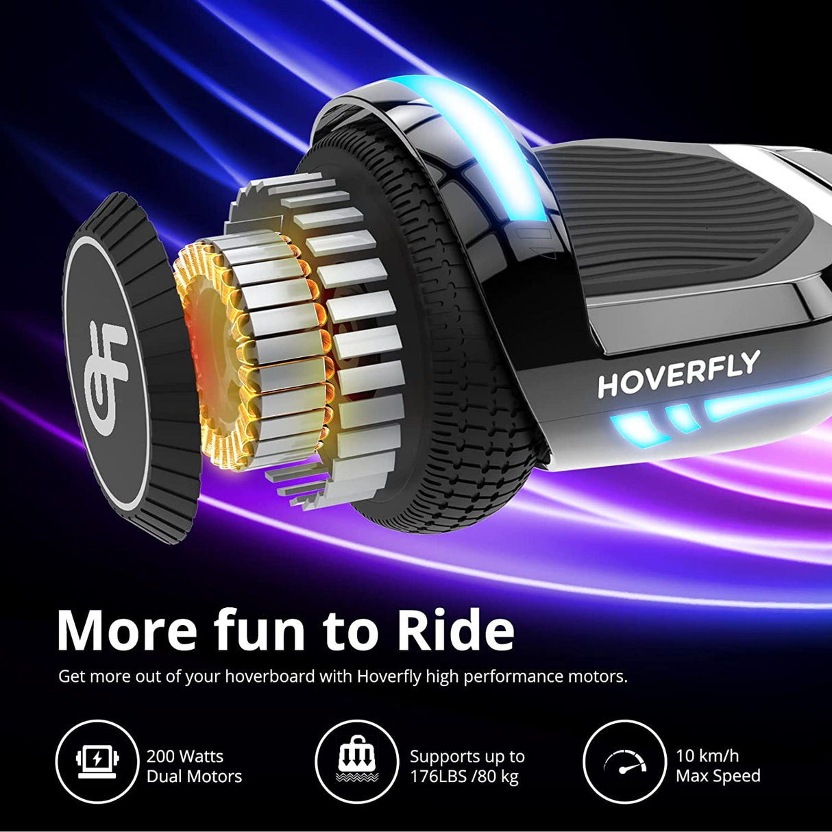 HOVERFLY Glide Hoverboard with Music Speaker