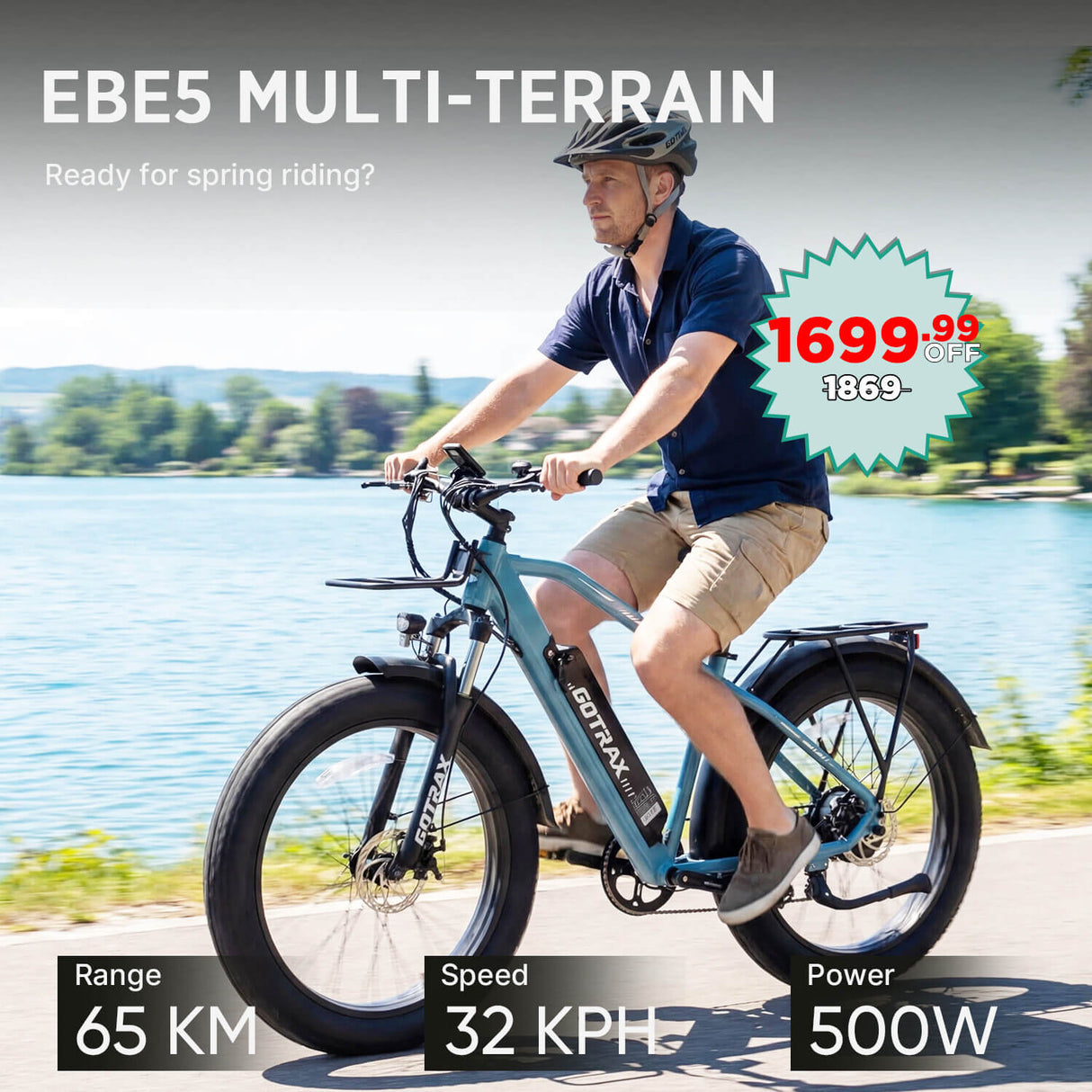 Vélo électrique tout-terrain EBE5 26" 32 km/h | Autonomie de 65 km