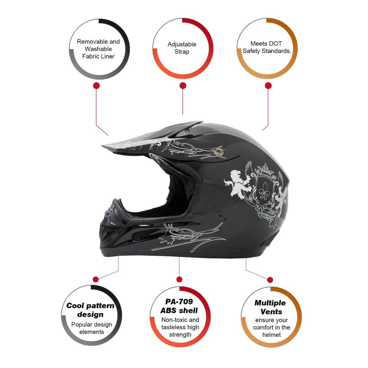 GOTRAX Full Faced Motorcycle Helmet