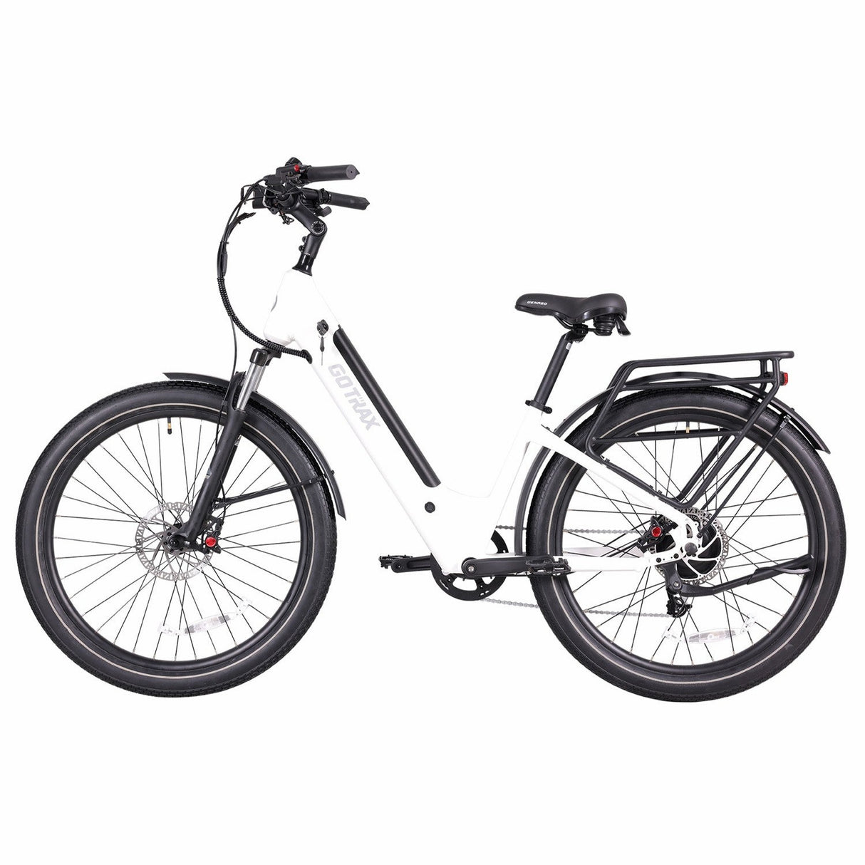 left-side view of Gotrax white CTI3 electric bike