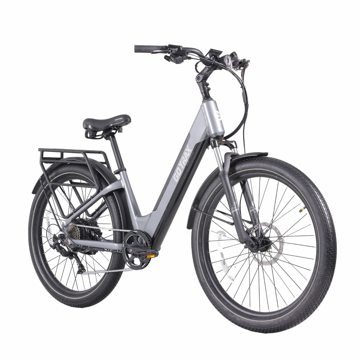 right-side view of Gotrax gray CTI3 electric bike/