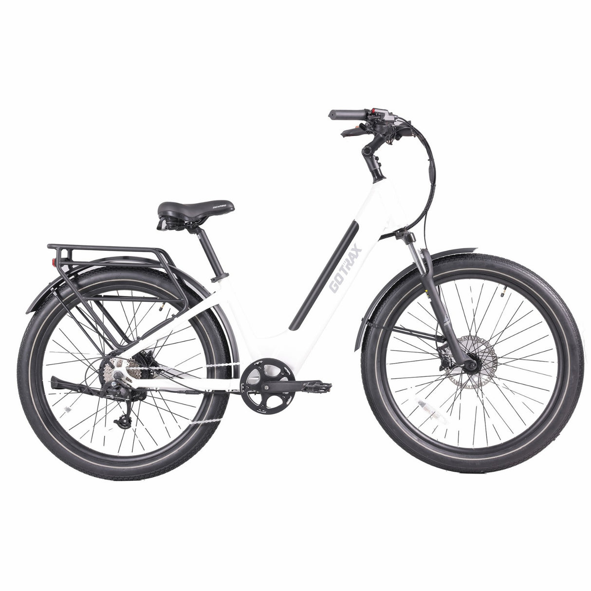 right-side view of Gotrax white CTI3 electric bike