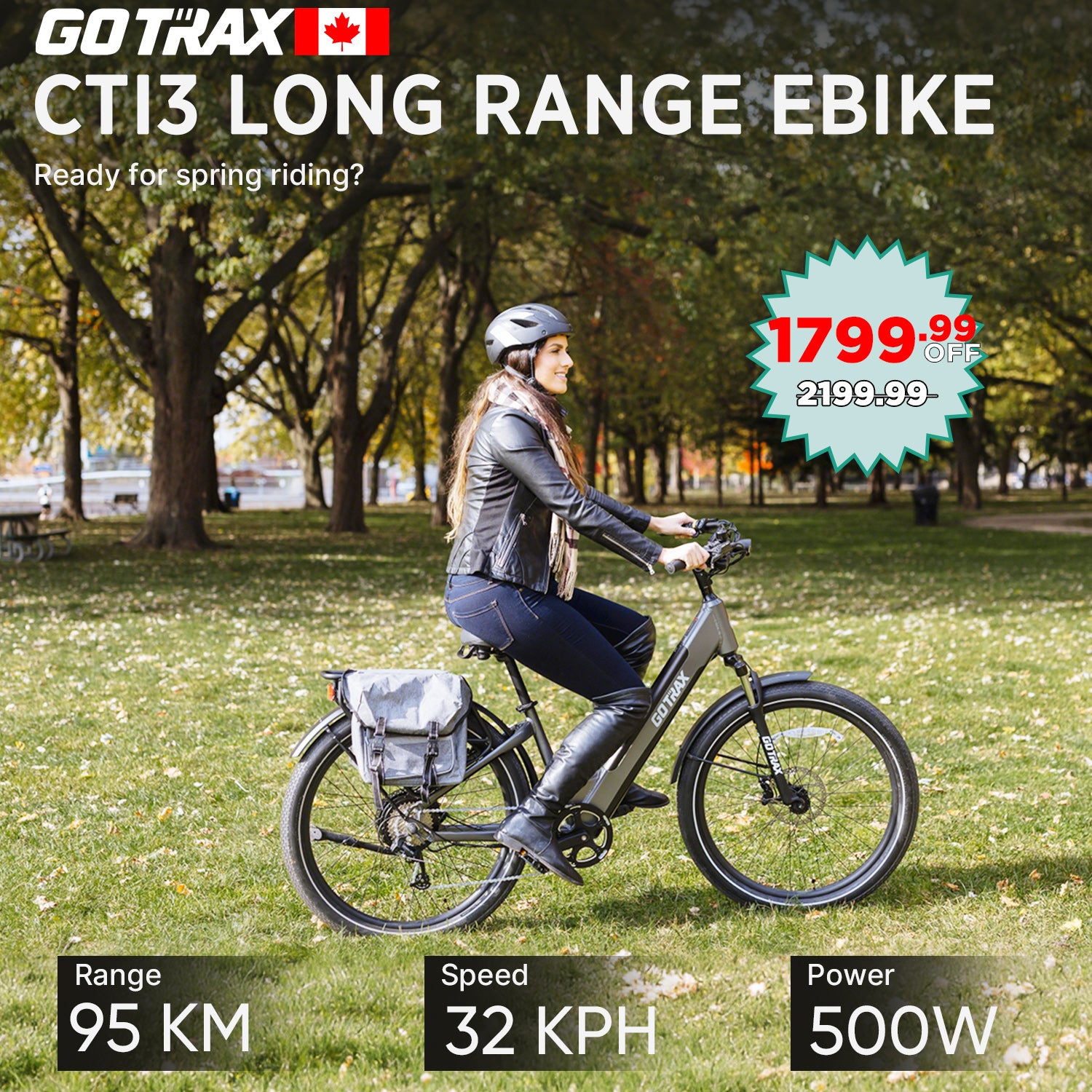 CTI3 Long Range Electric Bike 27.5" 32KPH | 95KM Range(🔥 Spring Sale)
