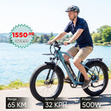 Vélo électrique tout-terrain EBE5 26" 32 km/h | Autonomie de 65 km