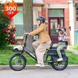 Porter Electric Cargo Bike with Free Accessories (Rear&Front Rack, Child Seat)  (🔥Summer Sale)