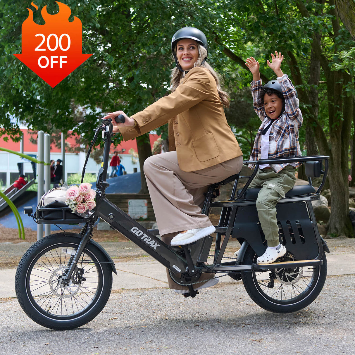 Porter Electric Cargo Bike with Free Accessories (🔥 Summer Sale) (Rear&Front Rack, Child Seat)