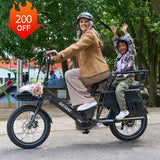 Porter Electric Cargo Bike with Free Accessories (🔥 Summer Sale) (Rear&Front Rack, Child Seat)