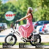 R2V2 Foldable Electric Bike 20*3.0" 32KPH | 64KM Range(🔥 Mother's Day Sale)
