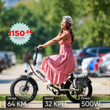 R2V2 Foldable Electric Bike 20*3.0" 32KPH | 64KM Range(🔥 Spring Sale)
