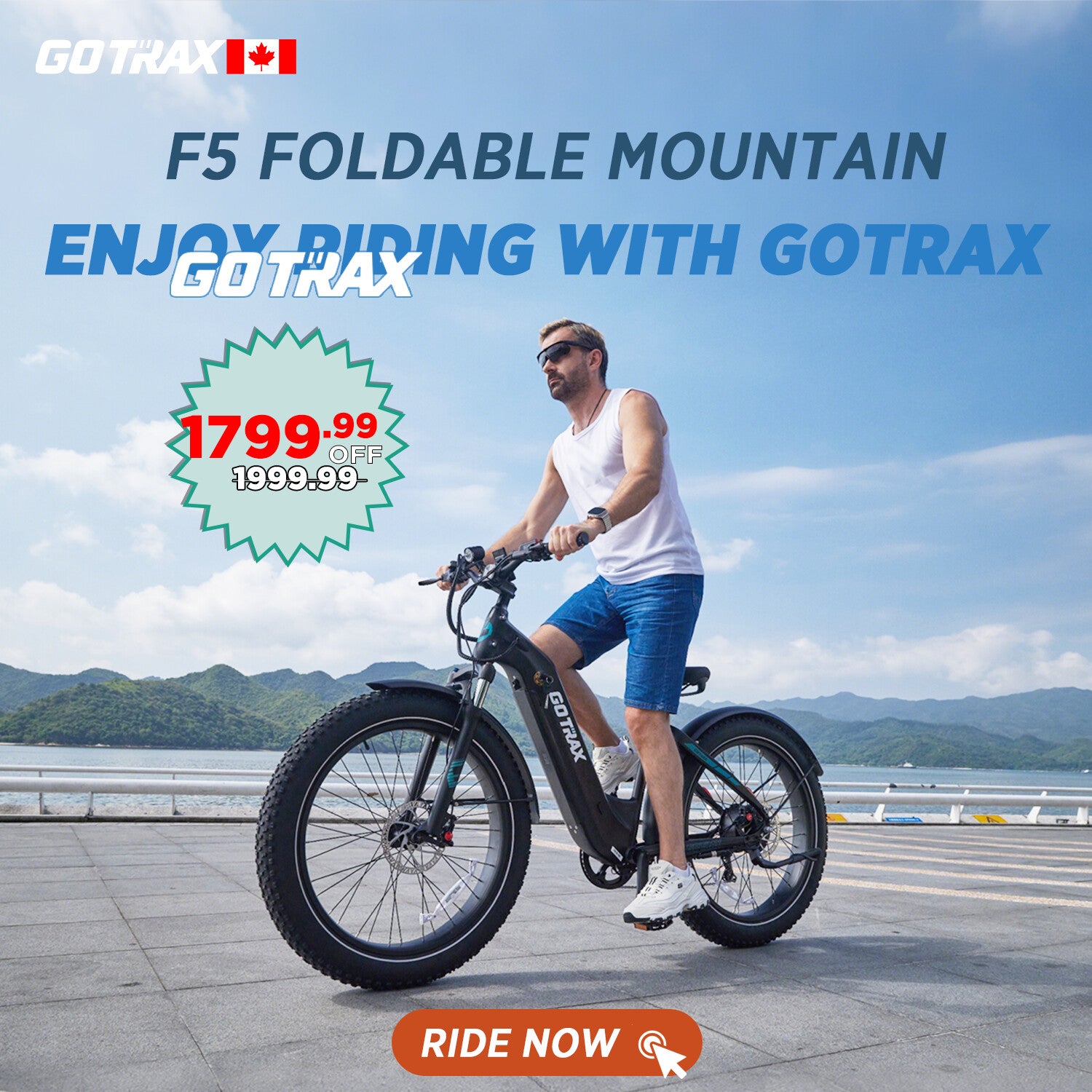 F5 / R6 Foldable Electric Mountain Bike 20" 32KPH | 72KM Range(🔥 Spring Sale)