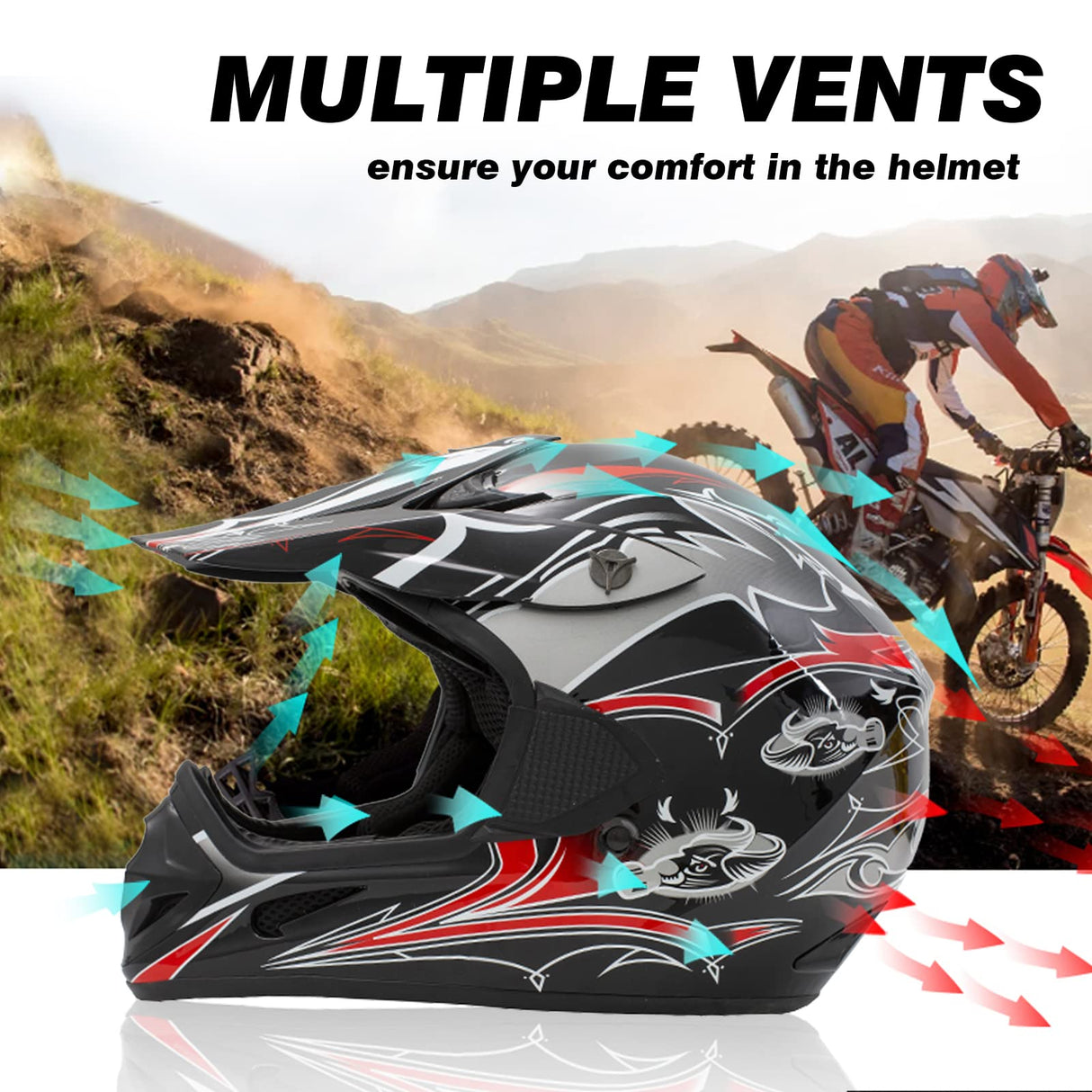 GOTRAX Full Faced Motorcycle Helmet