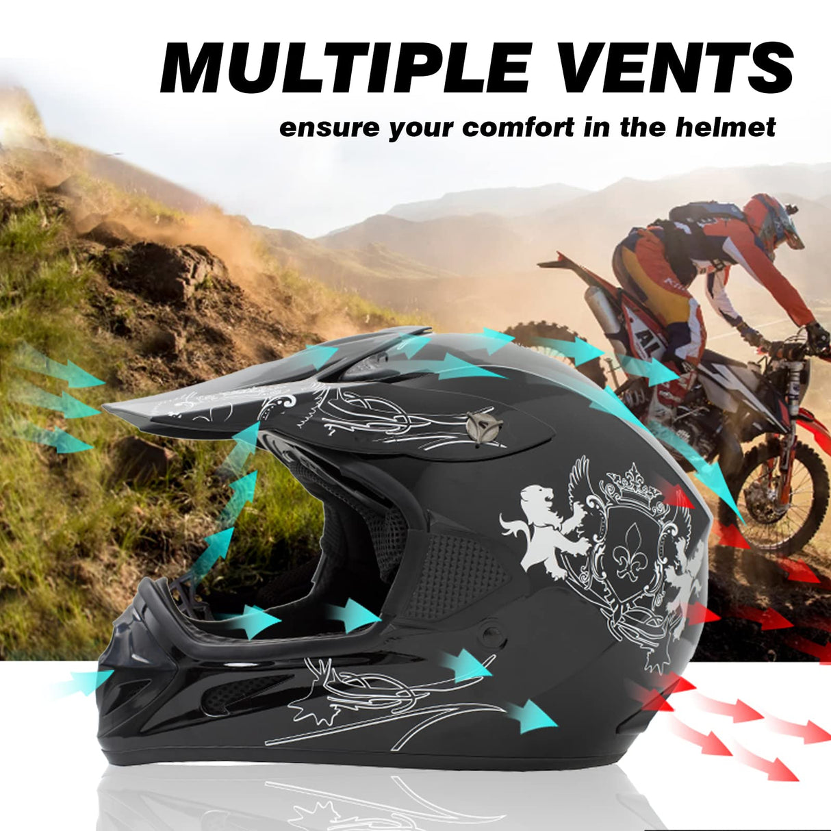 GOTRAX Full Faced Motorcycle Helmet