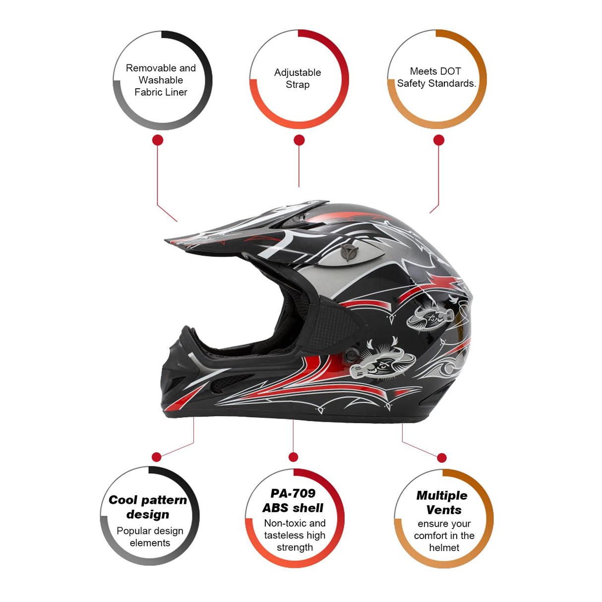 GOTRAX Full Faced Motorcycle Helmet