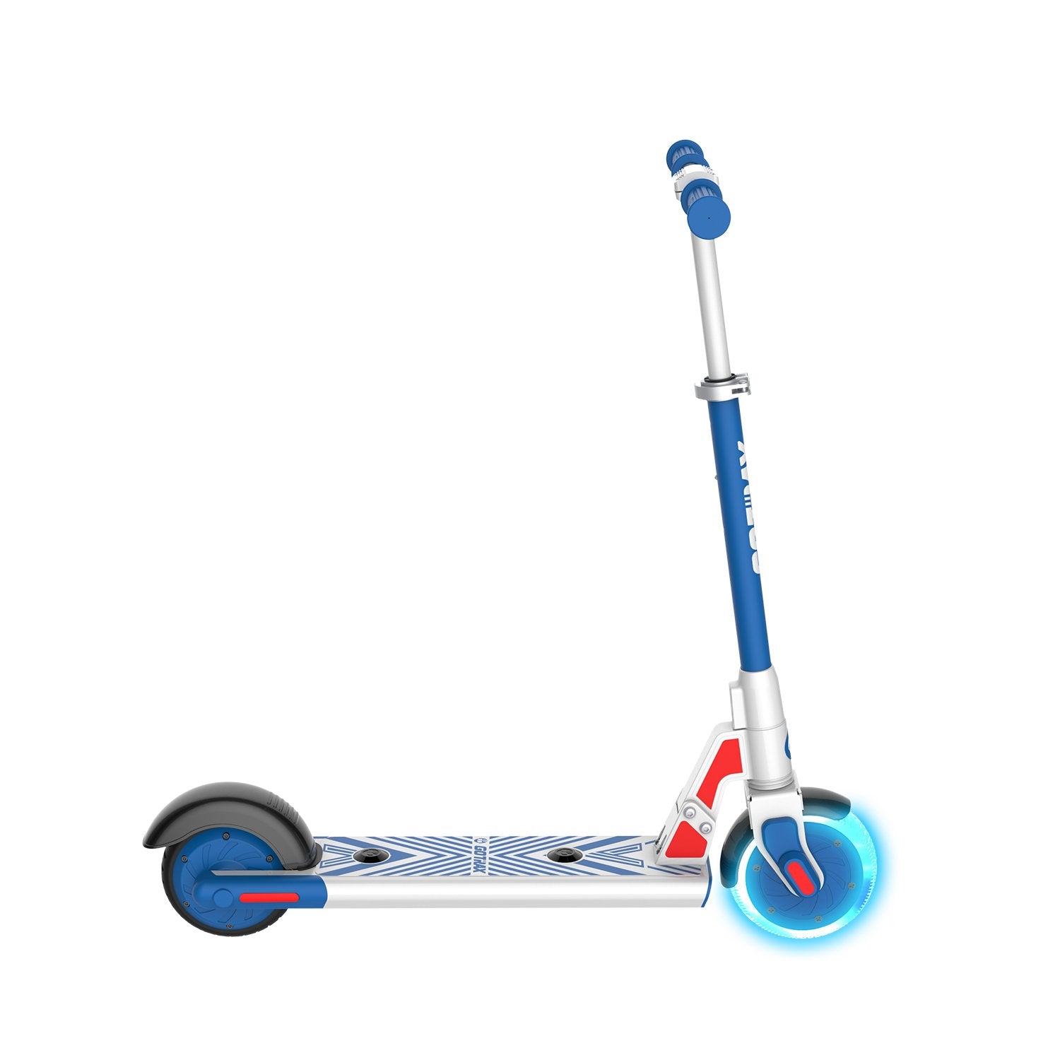 blue gks lumios electric scooter for kids side image